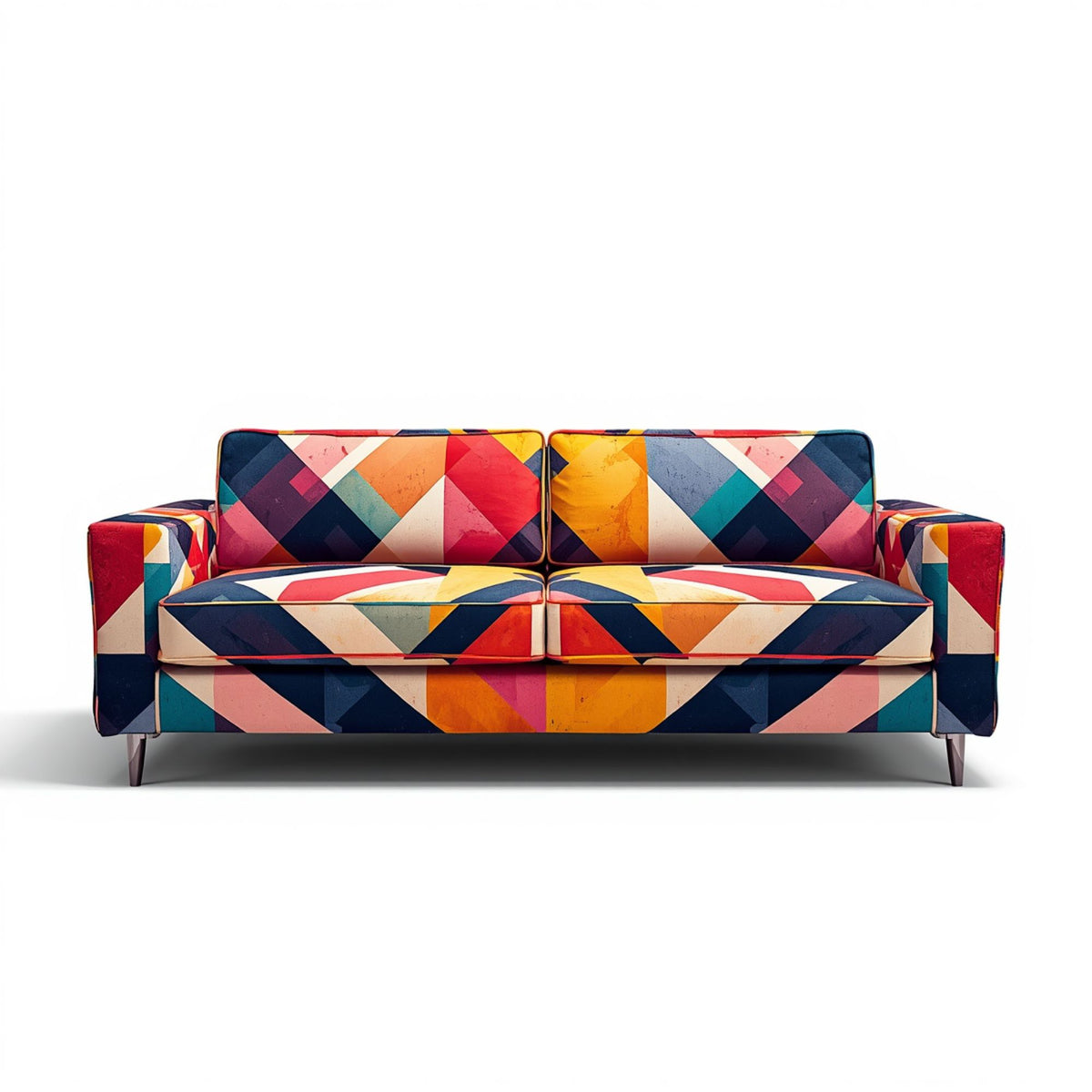 Geometric Pattern Fabric Sofa with Colorful Modern Design