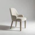 Minimal White Upholstered Dining Chair with Modern Shape