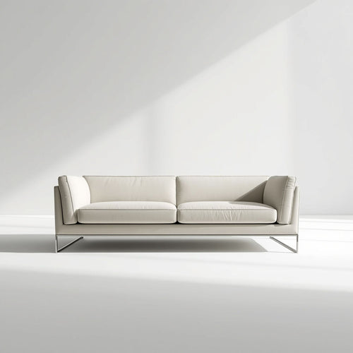 Minimalist White Contemporary Sofa with Slim Profile Design